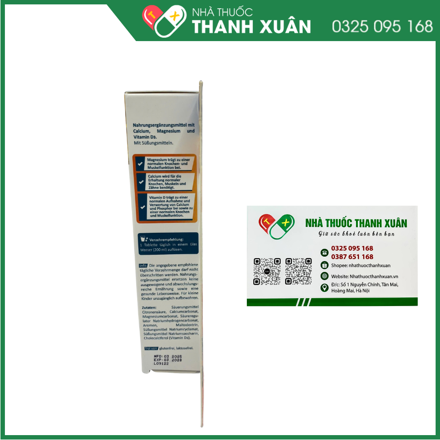 Viên sủi Sanotact Calcium+Magnesium+D3  Brausetabletten